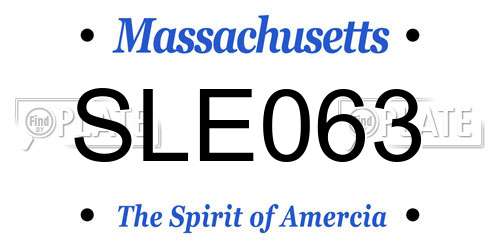 SLE063 Massachusetts License Plate