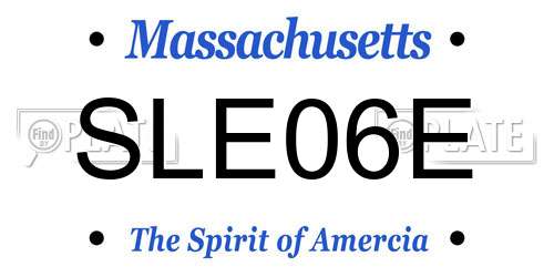SLE06E Massachusetts License Plate