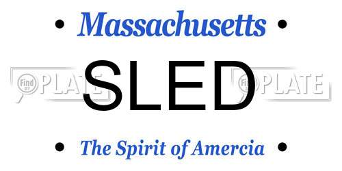 SLED Massachusetts License Plate