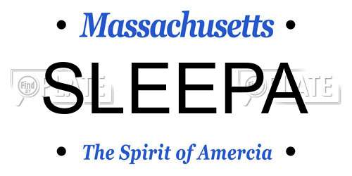 SLEEPA Massachusetts License Plate