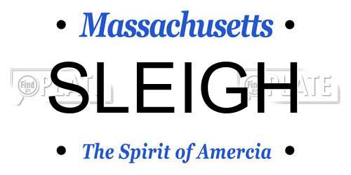 SLEIGH Massachusetts License Plate