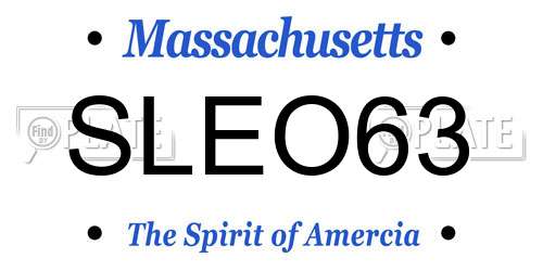 SLEO63 Massachusetts License Plate