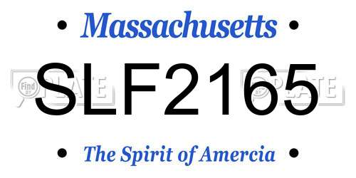 SLF2165 Massachusetts License Plate