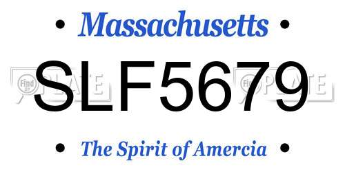 SLF5679 Massachusetts License Plate