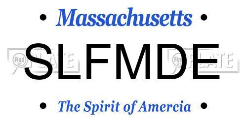 SLFMDE Massachusetts License Plate