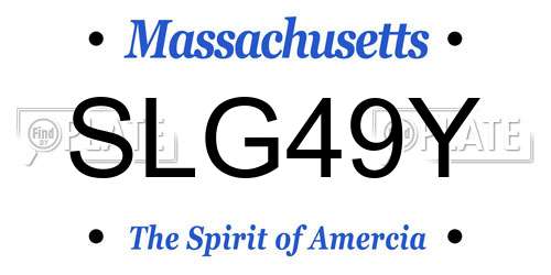 SLG49Y Massachusetts License Plate