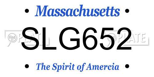 SLG652 Massachusetts License Plate