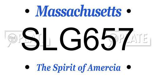 SLG657 Massachusetts License Plate