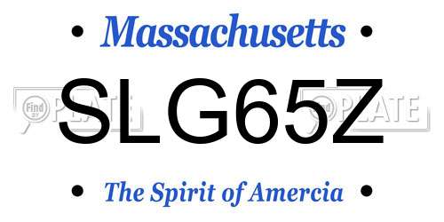 SLG65Z Massachusetts License Plate