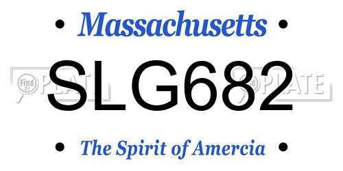 SLG682 Massachusetts License Plate