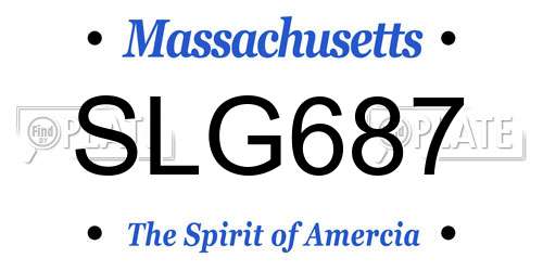 SLG687 Massachusetts License Plate