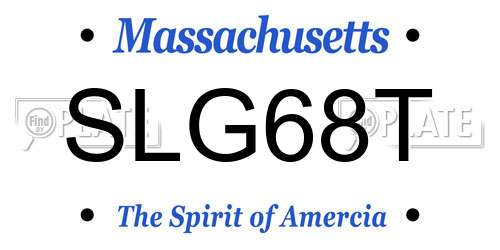 SLG68T Massachusetts License Plate