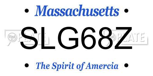 SLG68Z Massachusetts License Plate