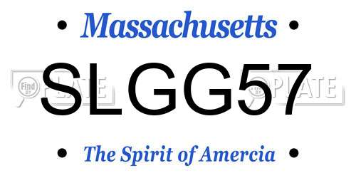 SLGG57 Massachusetts License Plate