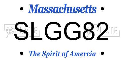 SLGG82 Massachusetts License Plate