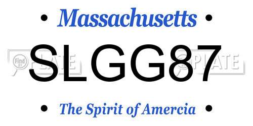 SLGG87 Massachusetts License Plate