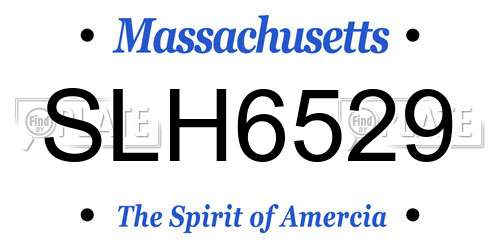 SLH6529 Massachusetts License Plate