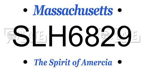 SLH6829 Massachusetts License Plate