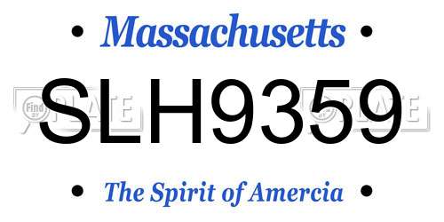 SLH9359 Massachusetts License Plate