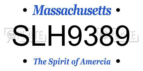SLH9389 Massachusetts License Plate