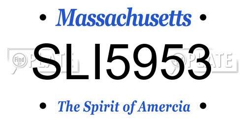 SLI5953 Massachusetts License Plate