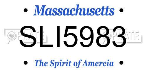 SLI5983 Massachusetts License Plate