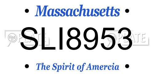 SLI8953 Massachusetts License Plate