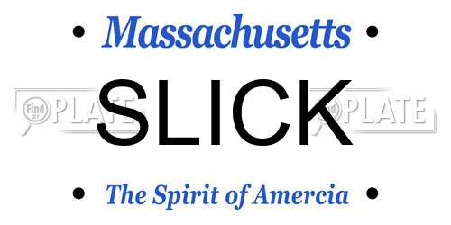 SLICK Massachusetts License Plate
