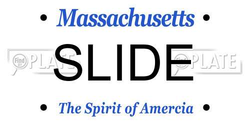 SLIDE Massachusetts License Plate