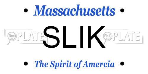SLIK Massachusetts License Plate