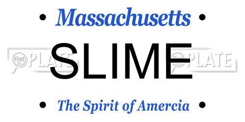 SLIME Massachusetts License Plate