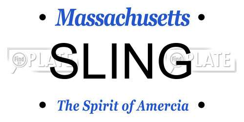 SLING Massachusetts License Plate