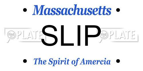 SLIP Massachusetts License Plate