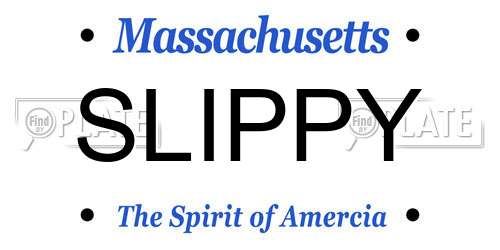 SLIPPY Massachusetts License Plate