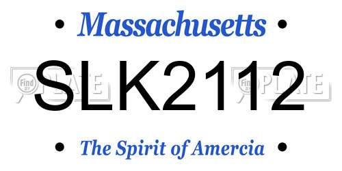 SLK2112 Massachusetts License Plate