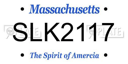SLK2117 Massachusetts License Plate