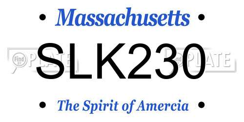 SLK230 Massachusetts License Plate