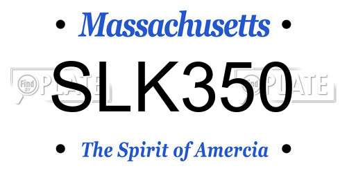 SLK350 Massachusetts License Plate