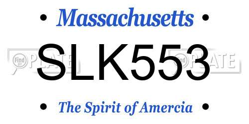 SLK553 Massachusetts License Plate