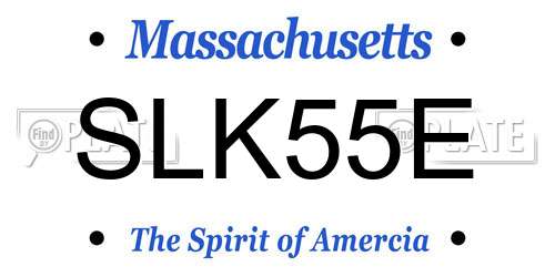 SLK55E Massachusetts License Plate
