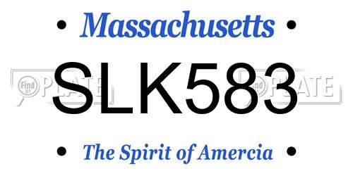 SLK583 Massachusetts License Plate