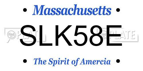 SLK58E Massachusetts License Plate