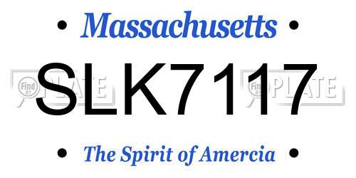 SLK7117 Massachusetts License Plate