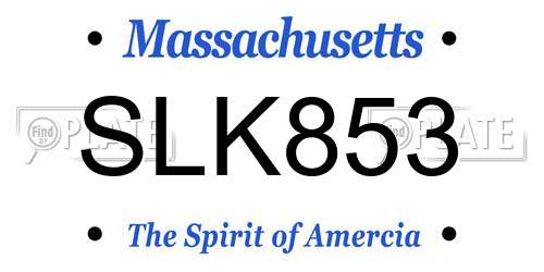 SLK853 Massachusetts License Plate