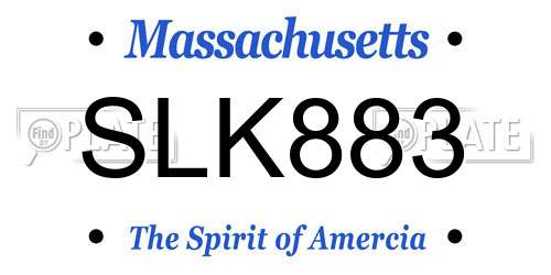 SLK883 Massachusetts License Plate