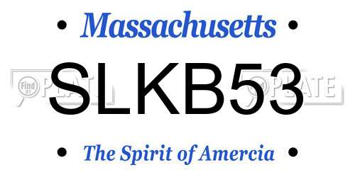 SLKB53 Massachusetts License Plate