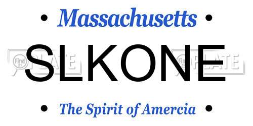 SLKONE Massachusetts License Plate