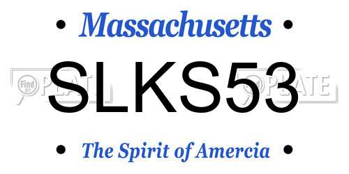SLKS53 Massachusetts License Plate