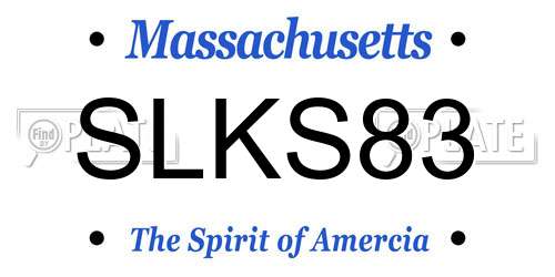 SLKS83 Massachusetts License Plate