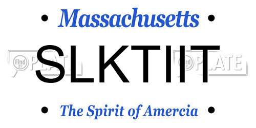 SLKTIIT Massachusetts License Plate